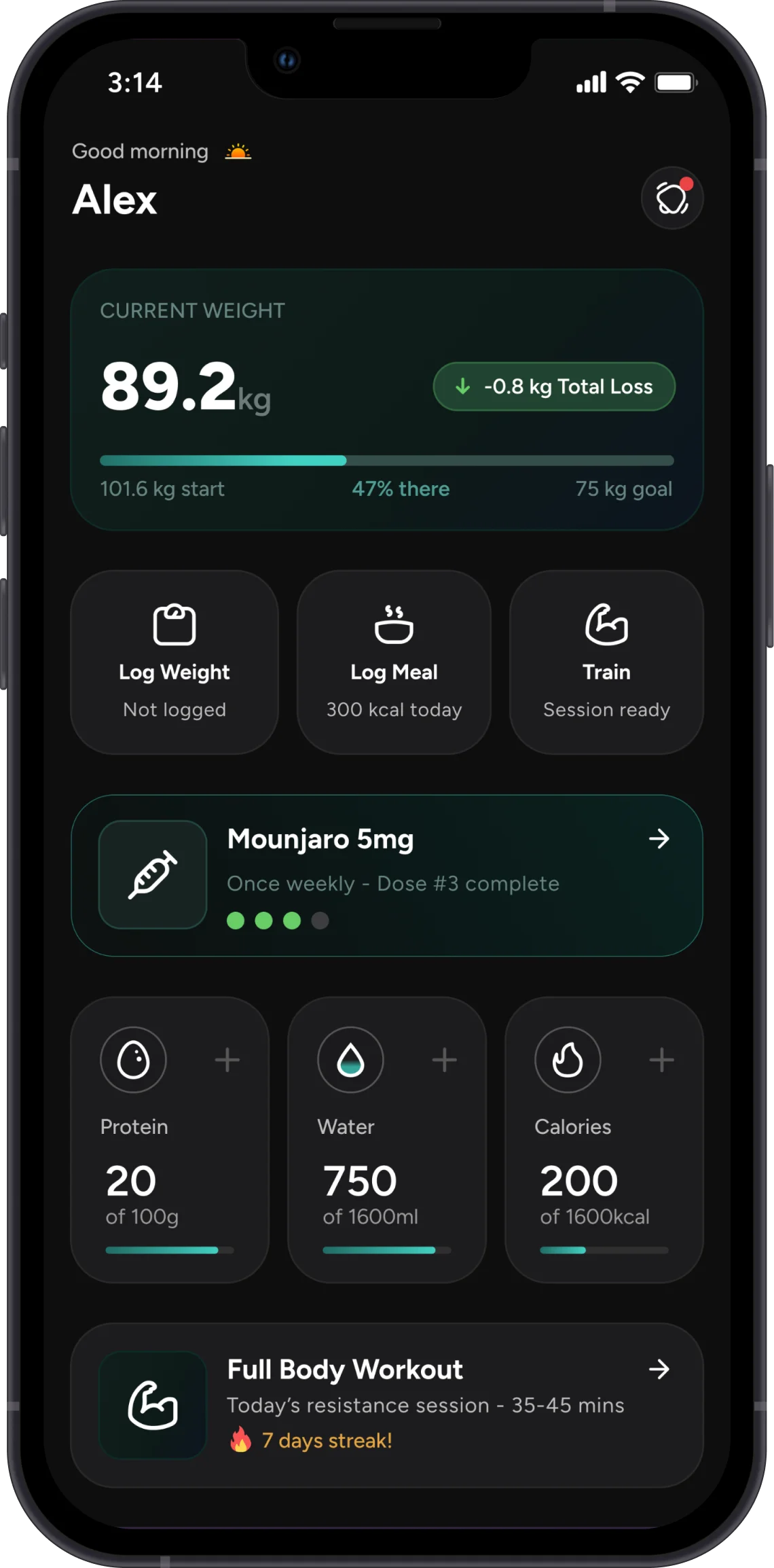 Home dashboard
